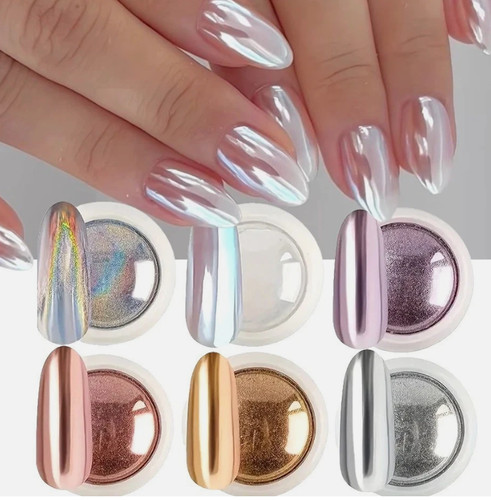 6pcs mirror chrome nail - 6pcs,