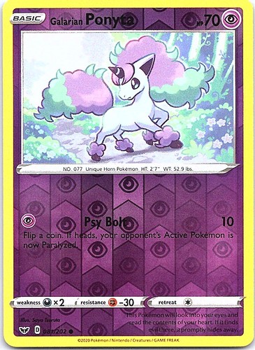 Galarian ponyta reverse - ponyta, holo