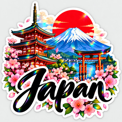 Japan holographic sticker - holographic,